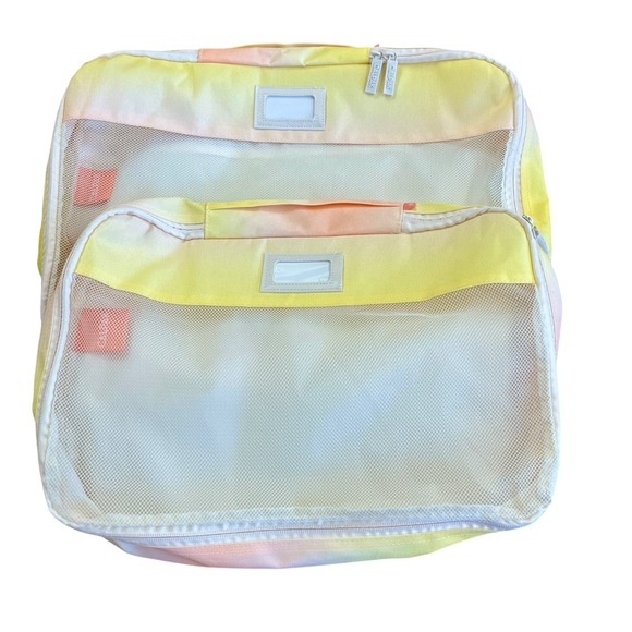 CALPAK Set 2 Large Packing Cubes Yellow Ombre Travel Organization Storage Sorbet - Picture 1 of 7